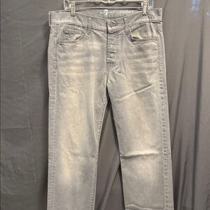 7 For All Mankind Men’s Grey Slim Straight Jeans